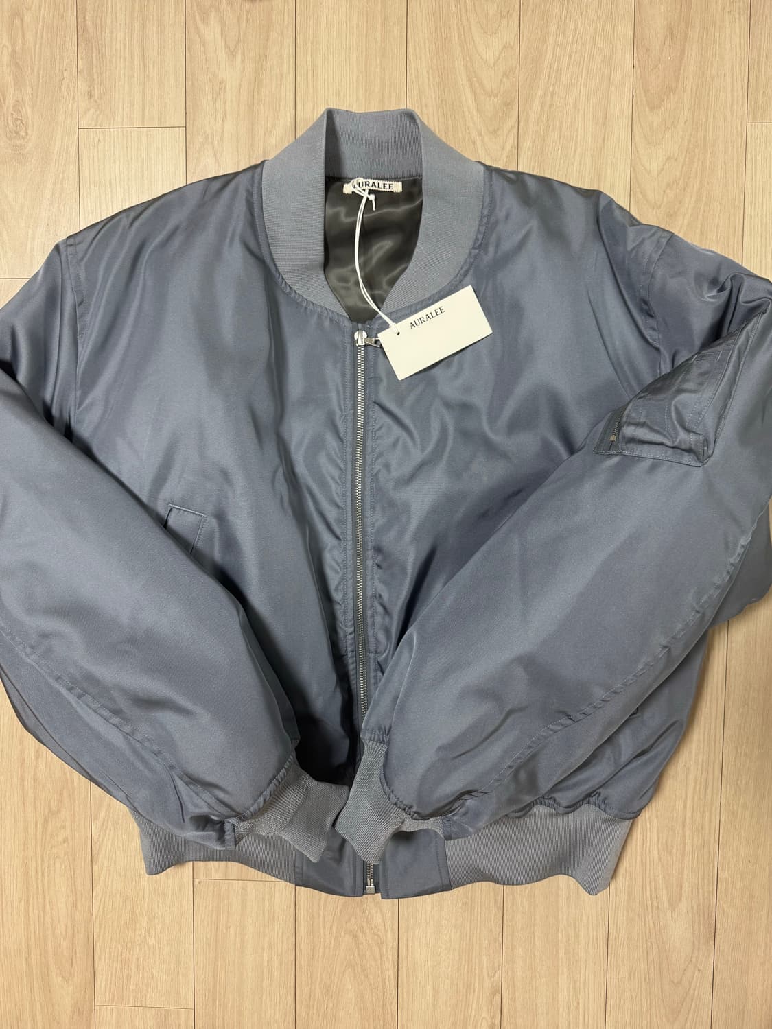 [5] 오라리 실크 플라이트 자켓 블루 그레이 상품이미지3