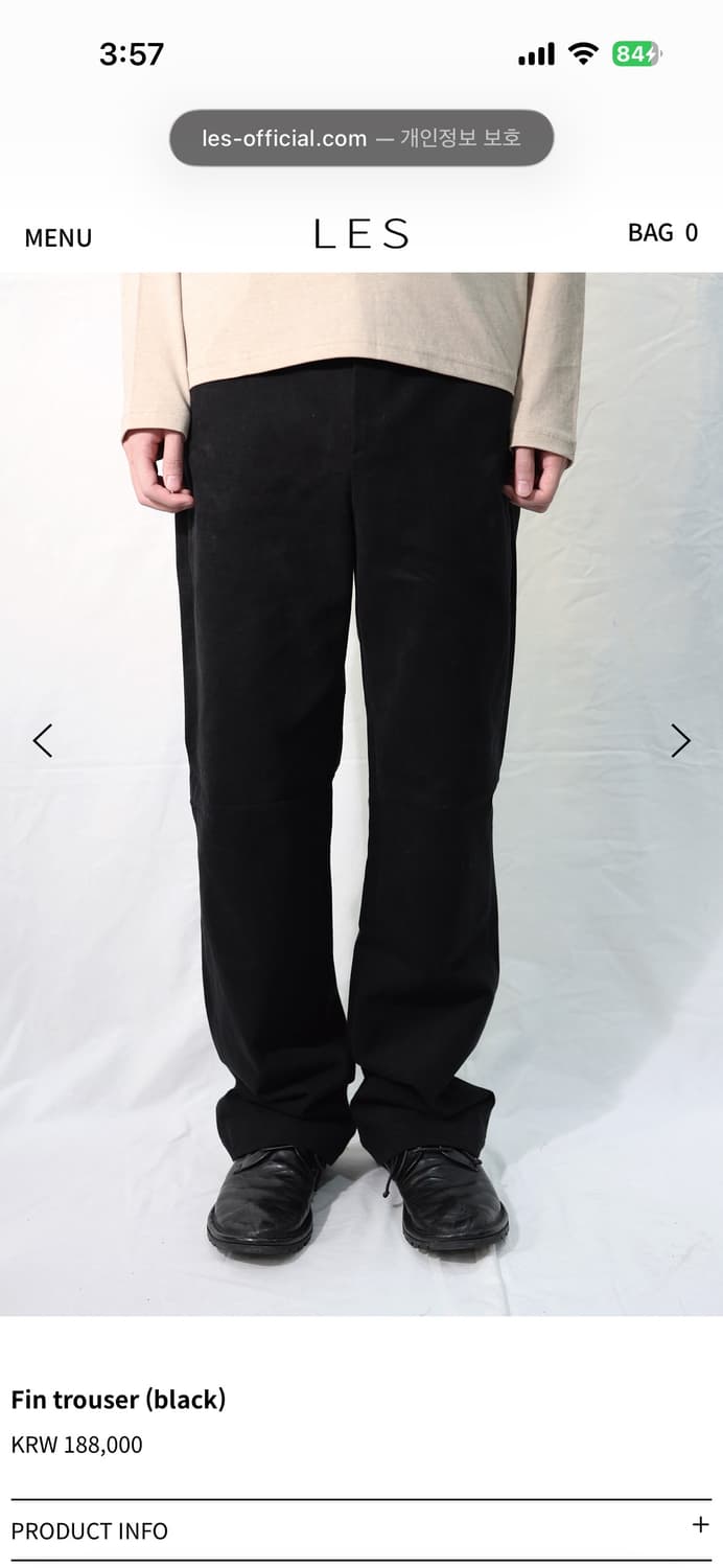 [2] les fin trouser black 상품이미지1
