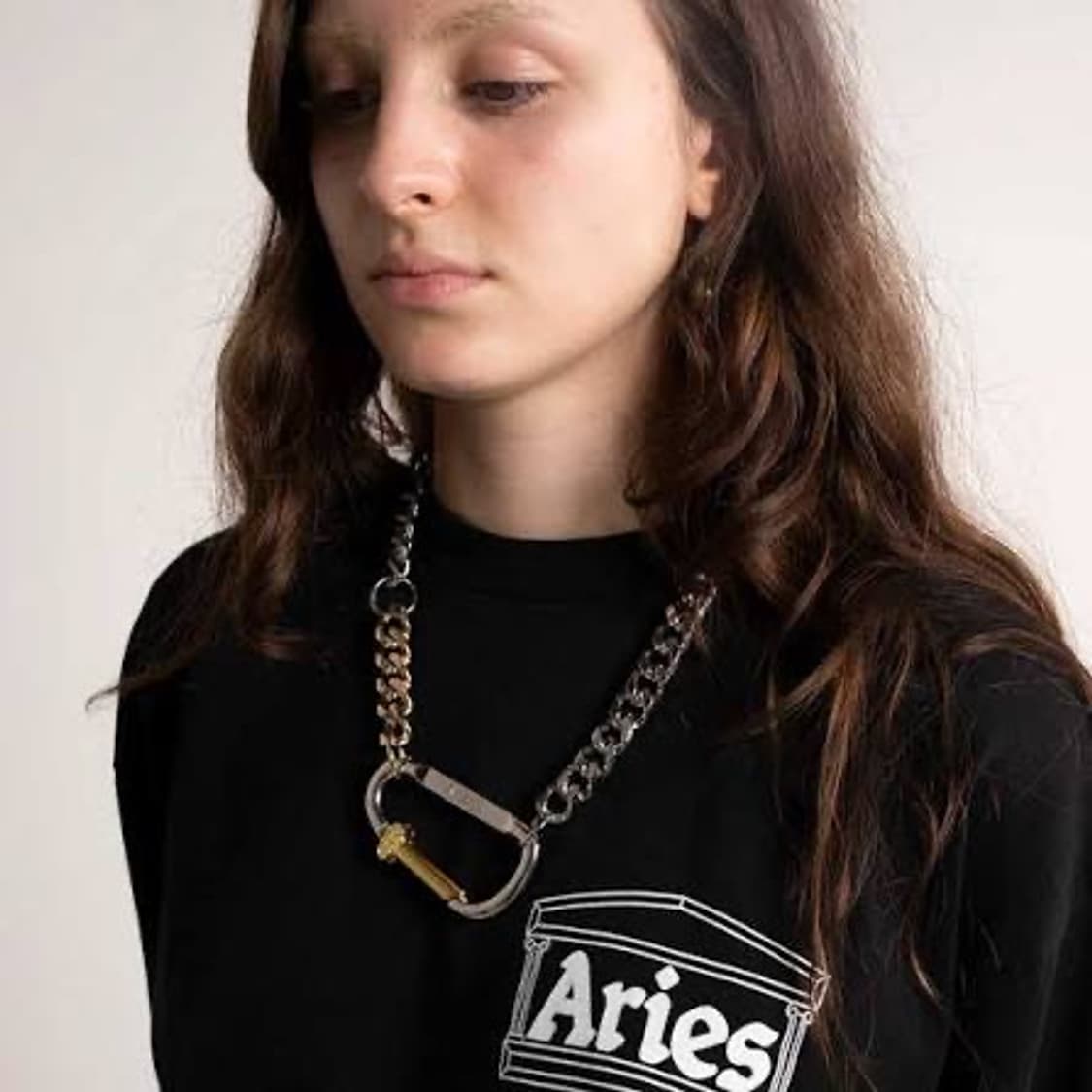 애리즈 칼럼 카라비너 실버 넥클리스 목걸이 M/L 상품이미지2