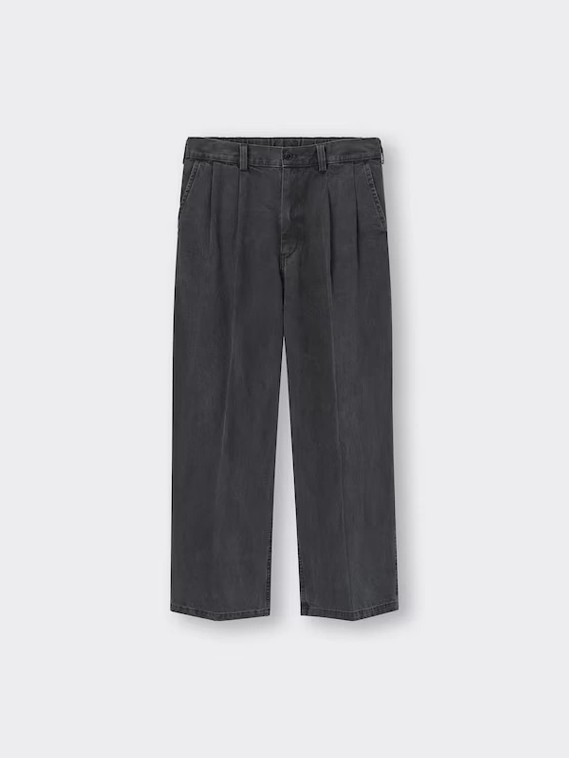 [거의 새상품, M] GU 슈퍼와이드 데님 팬츠 슬랙스 블랙 상품이미지1