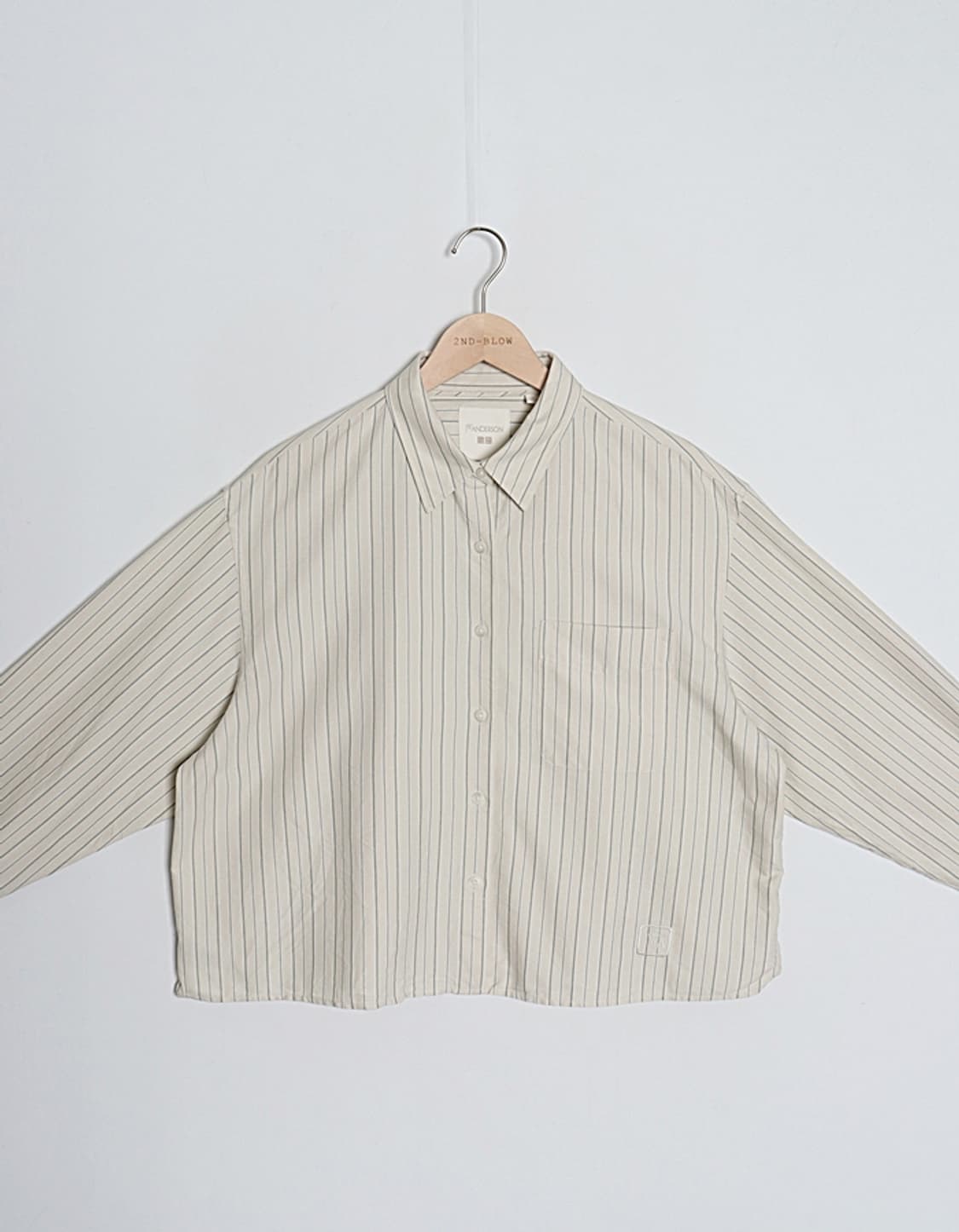UQ x JW ANDERSON Stripe Croped Shirts 상품이미지2