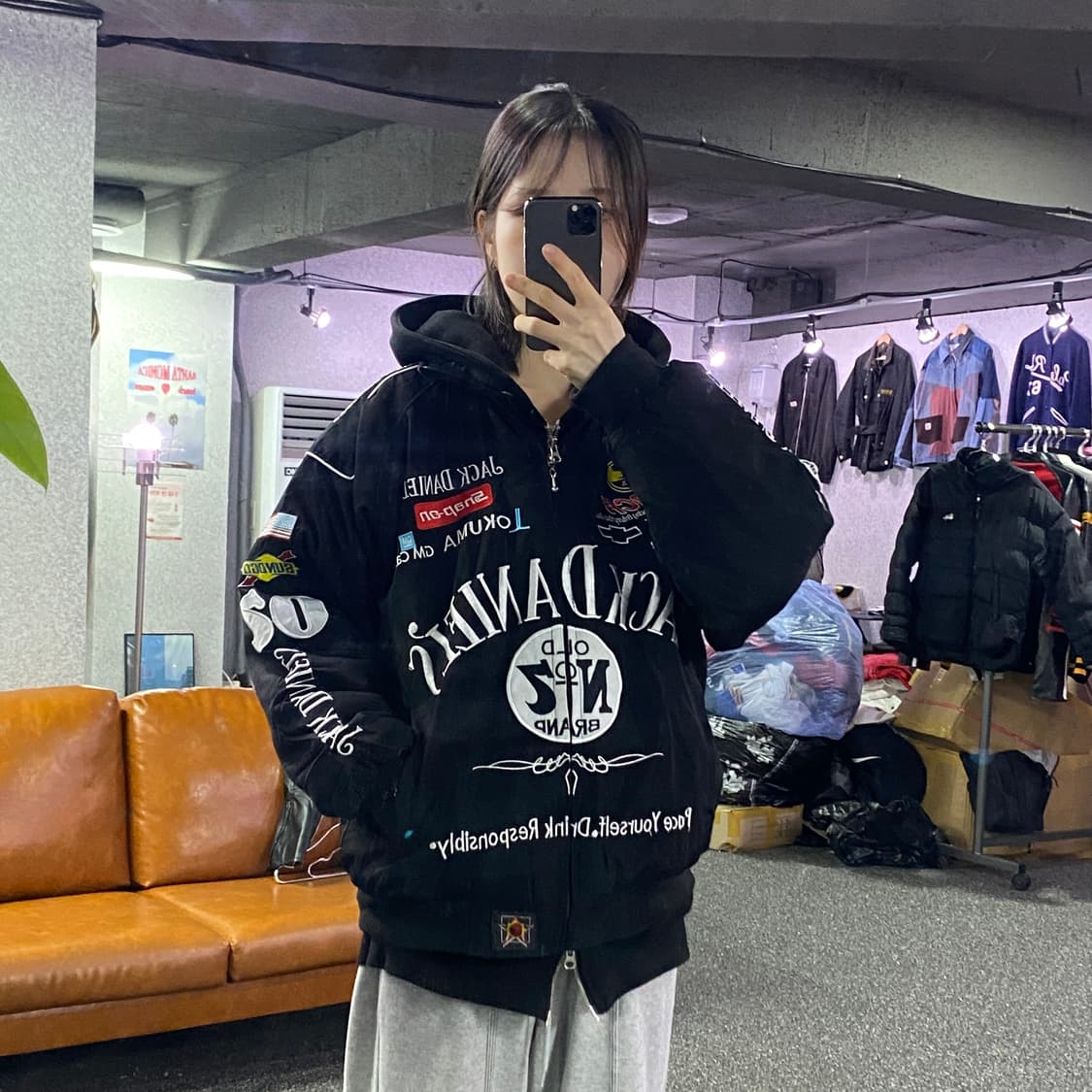 잭다니엘 멀티패치 레이싱 점퍼 B3256 상품이미지1