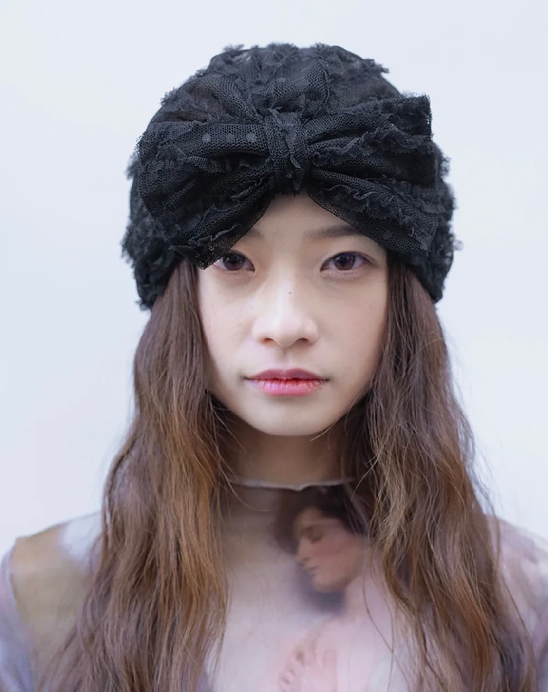 FLORAL LACE TURBAN IN BLACK 상품이미지1
