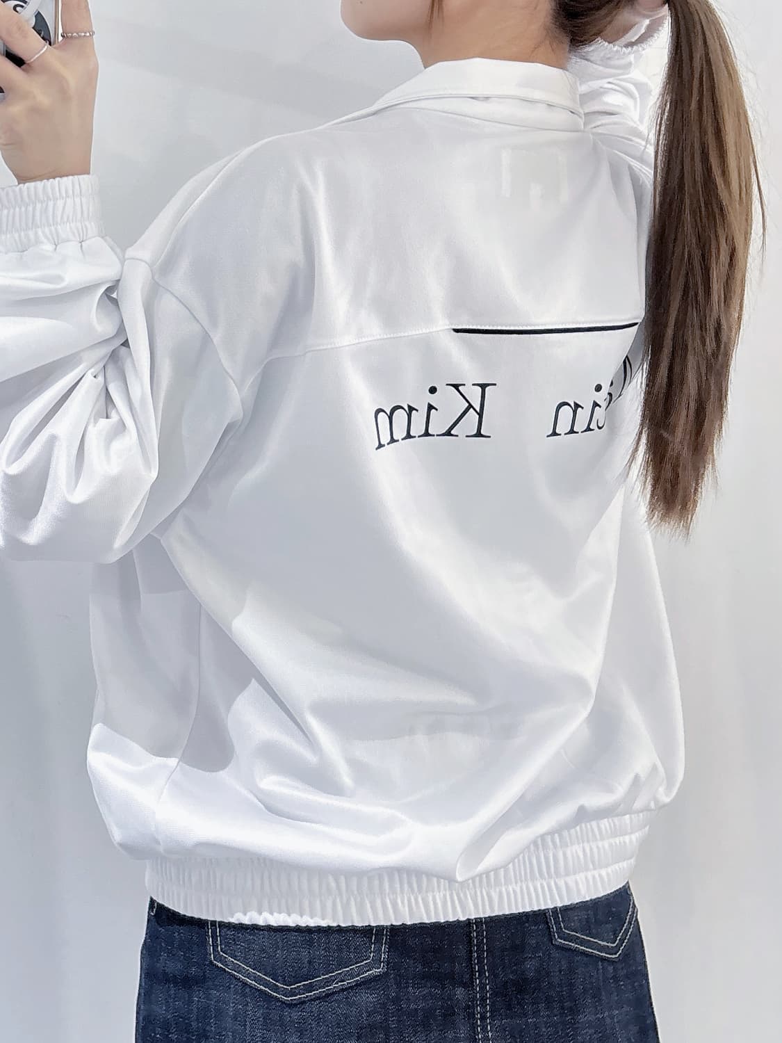 마땡킴 빅로고 화이트 투웨이 트랙탑 상품이미지3