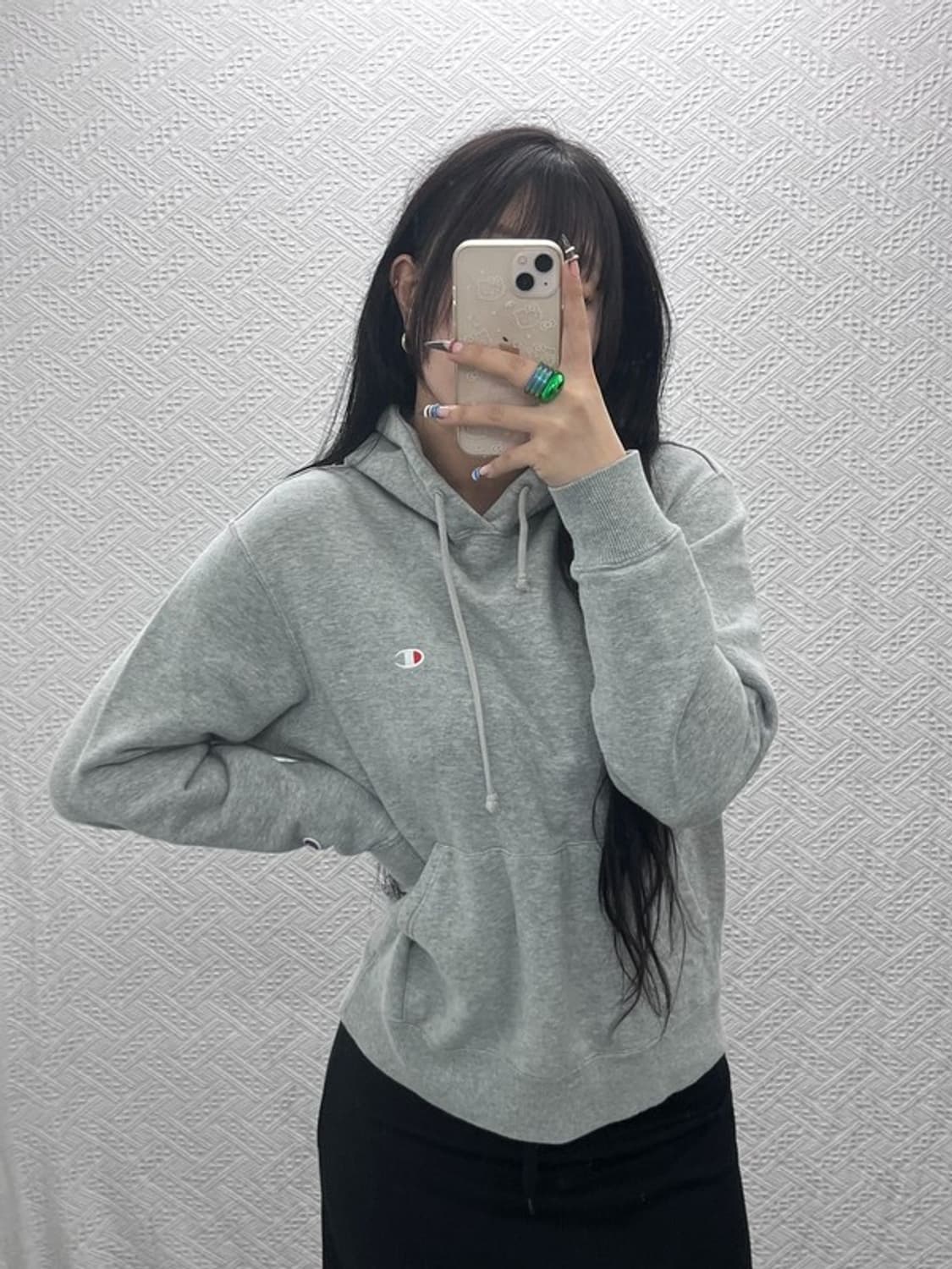 챔피온 올드스쿨 빈티지 스몰로고 후드티 L C07922 상품이미지2