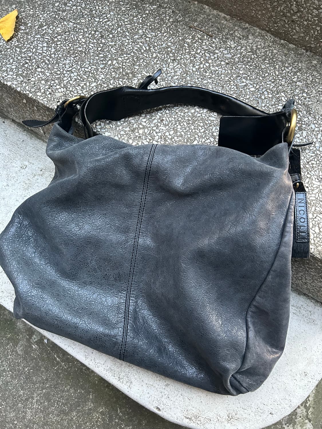 *rare design* 2000s JPN 펑크 레더 디테일 숄더백 상품이미지3