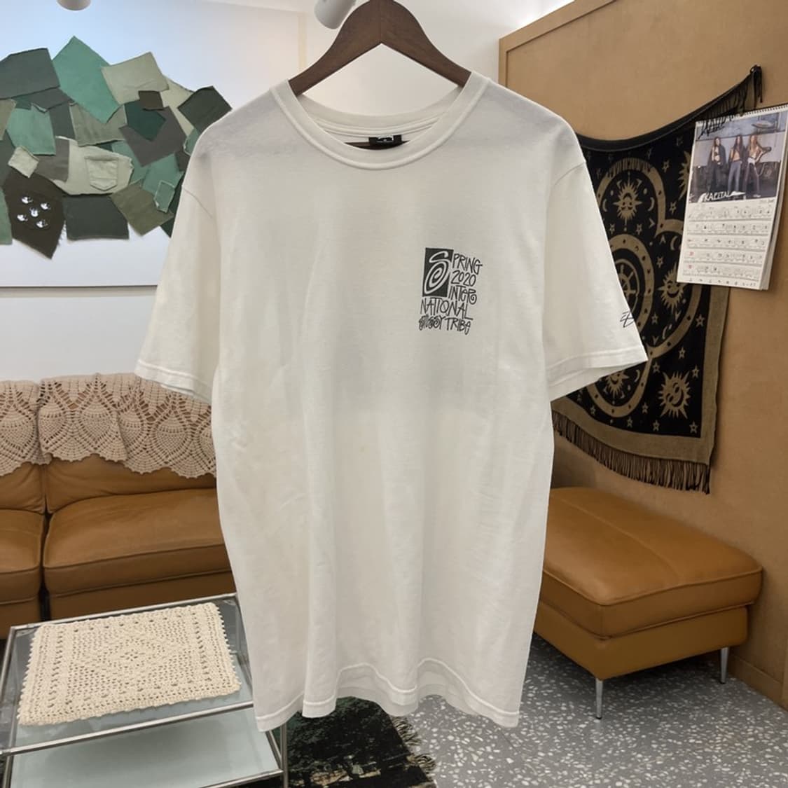 스투시 40주년 빈티지 캐주얼 나이트 프린팅 반팔티 M C12320 상품이미지3