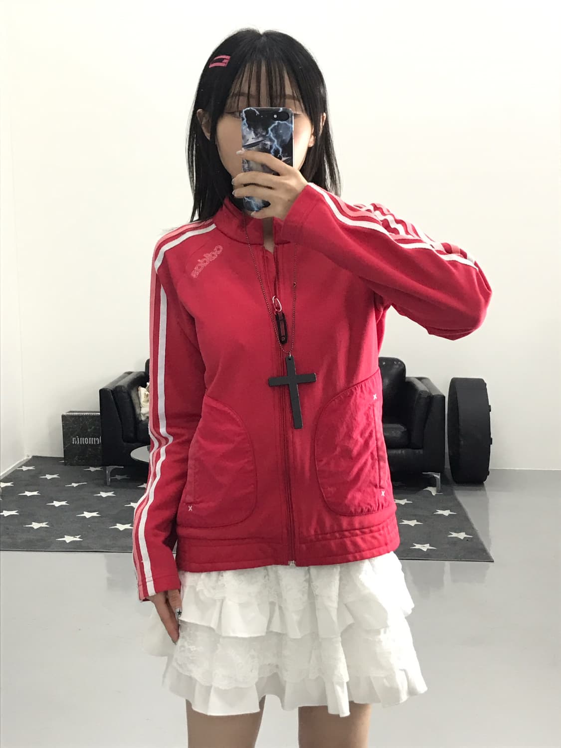 Adidas kitsch red pink jacket 상품이미지2
