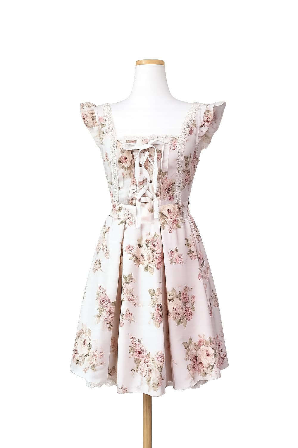 LIZ LISA 로즈 플로럴 레이스업 원피스(무배) 상품이미지1