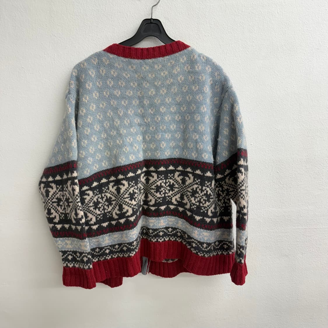 90s 에디바우어 100프로 램스울 노르딕 가디건 XXL 상품이미지4