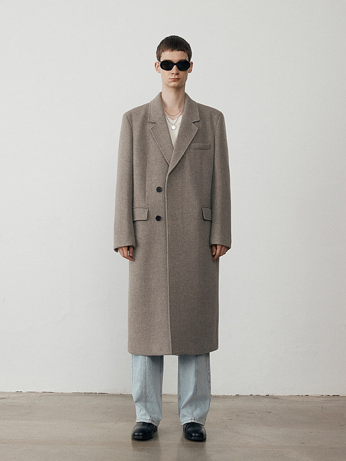 던스트 유니섹스 울 코트 그레이  S 상품이미지1