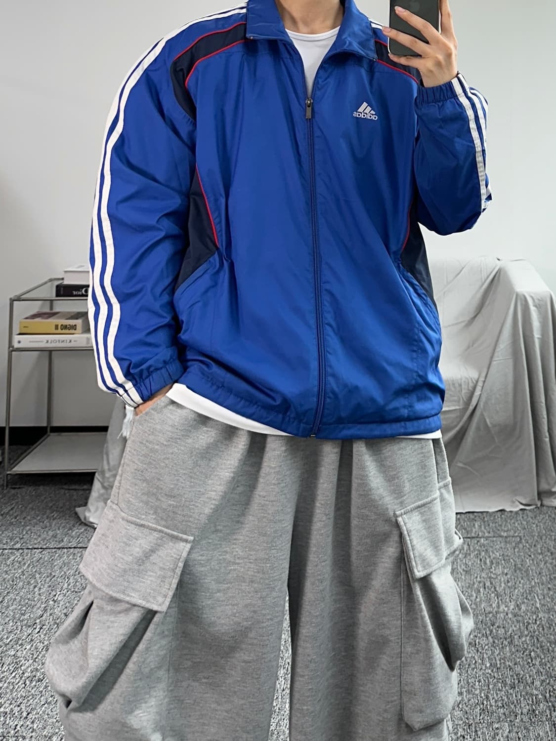 아디다스 00s 블루 배색 바람막이 100 상품이미지3