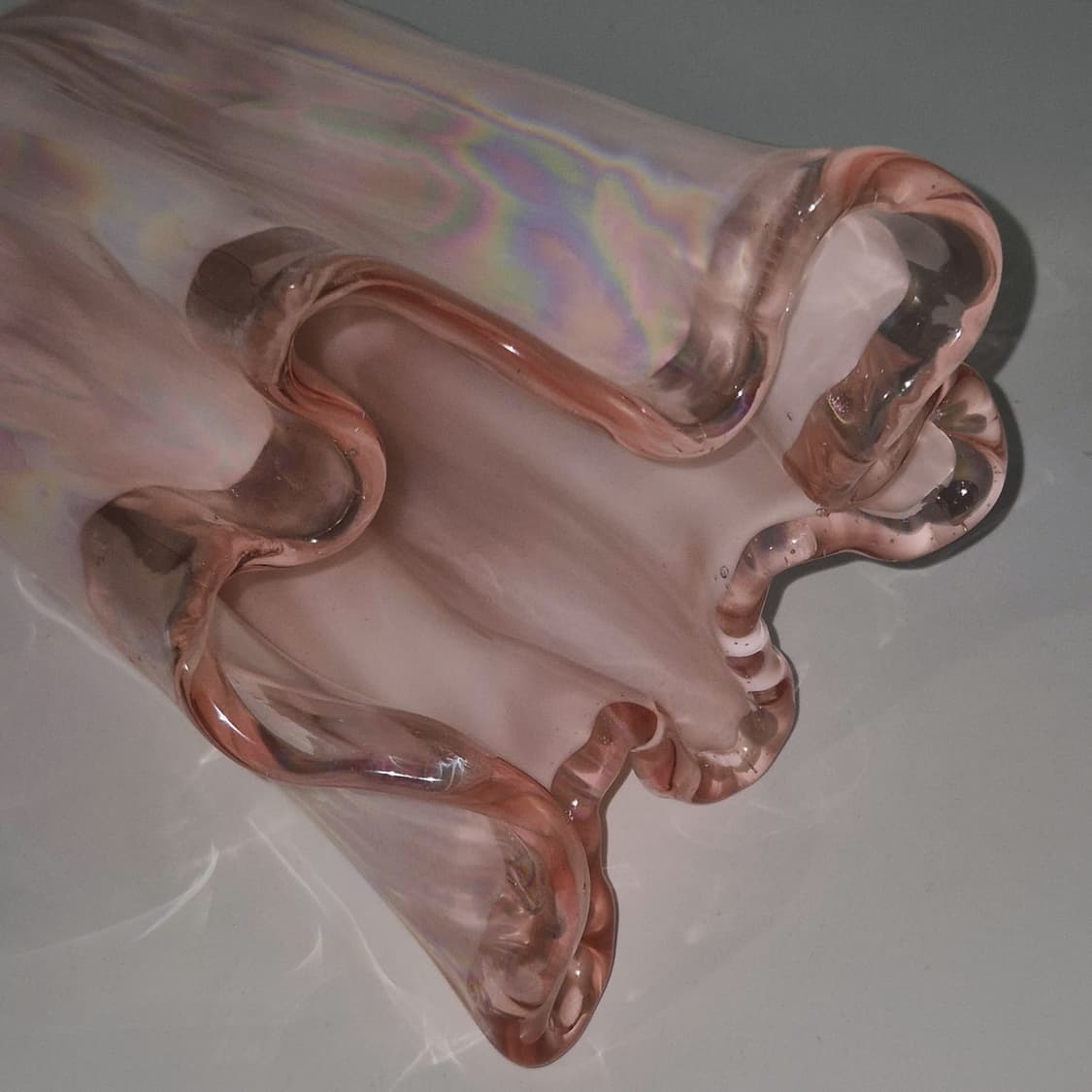 80s 쿠라타 핑크 오로라 산호 대형 꽃병 상품이미지10