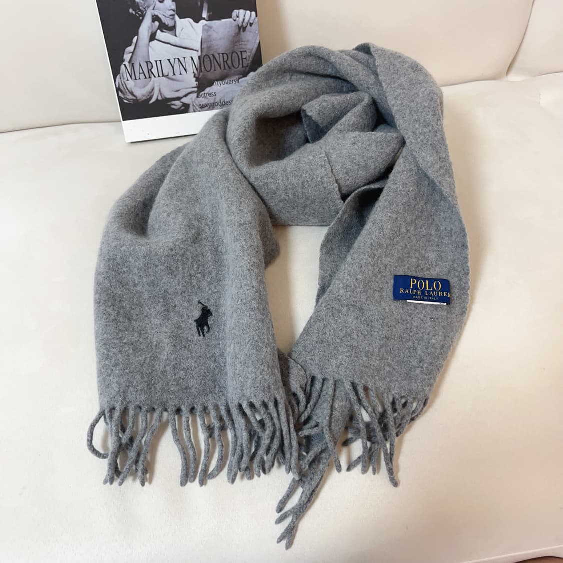 [정품] 폴로 그레이 / 네이비포니 머플러 상품이미지1