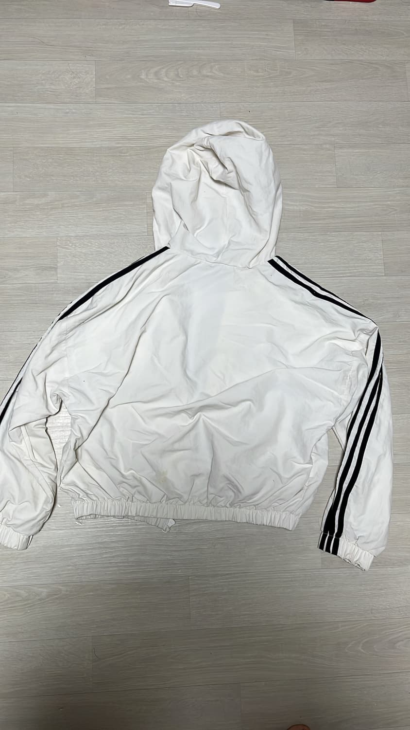 아디다스 화이트 빈티지 크롭 바람막이 상품이미지2