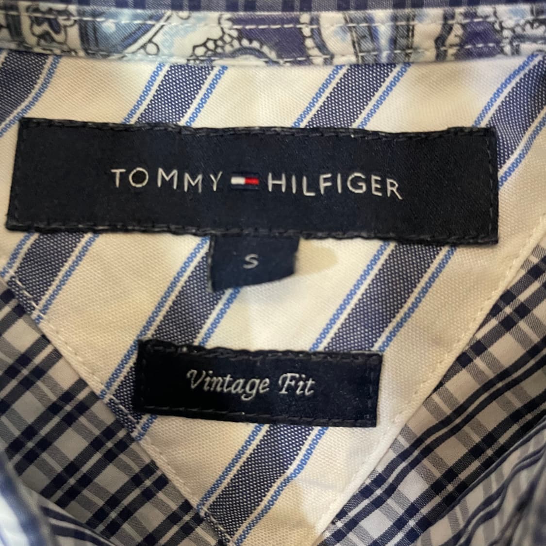타미힐피거 네이비 체크 빈티지핏 긴팔 셔츠 S 상품이미지4
