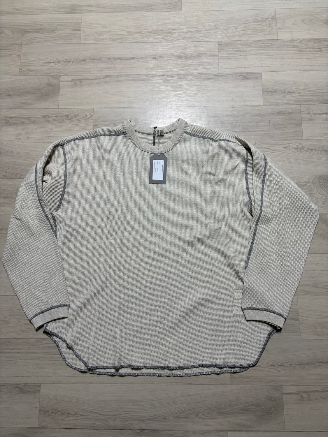 앤즈앤드민즈 써멀 와플티셔츠 오트밀 XL사이즈 판매 상품이미지1