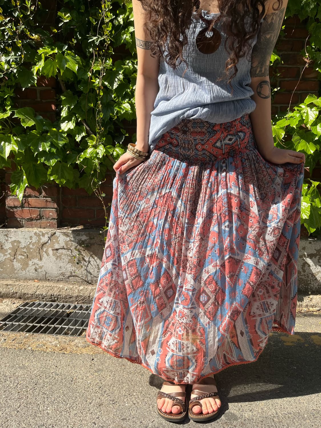 히피 에스닉 패턴 롱스커트 상품이미지3