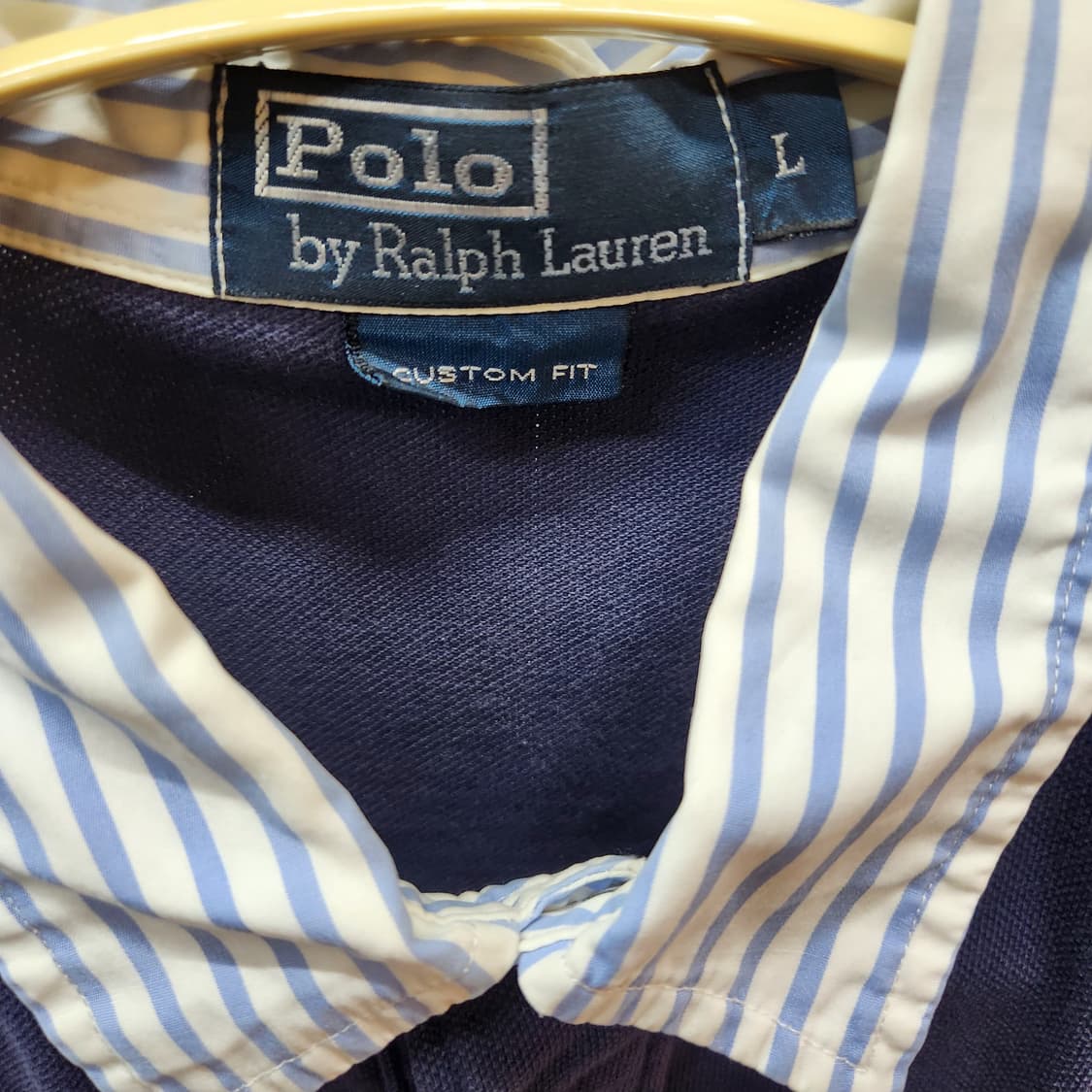 폴로랄프로렌 스트라이프 배색 금장로고 반팔카라 L(L) 상품이미지5