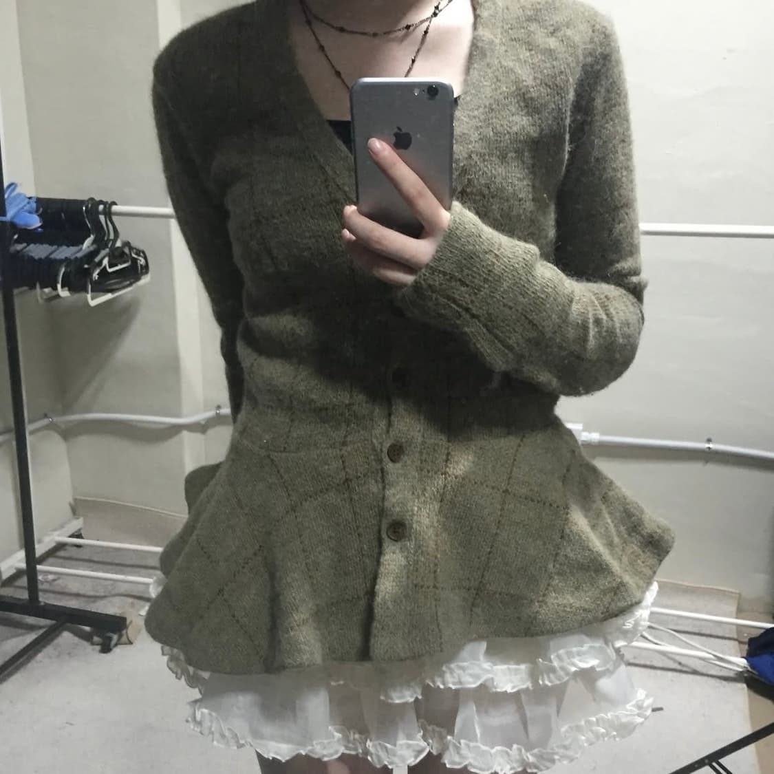 폴로 랄프로렌 카키 브라운 브이넥 니트 가디건 원피스 상품이미지1