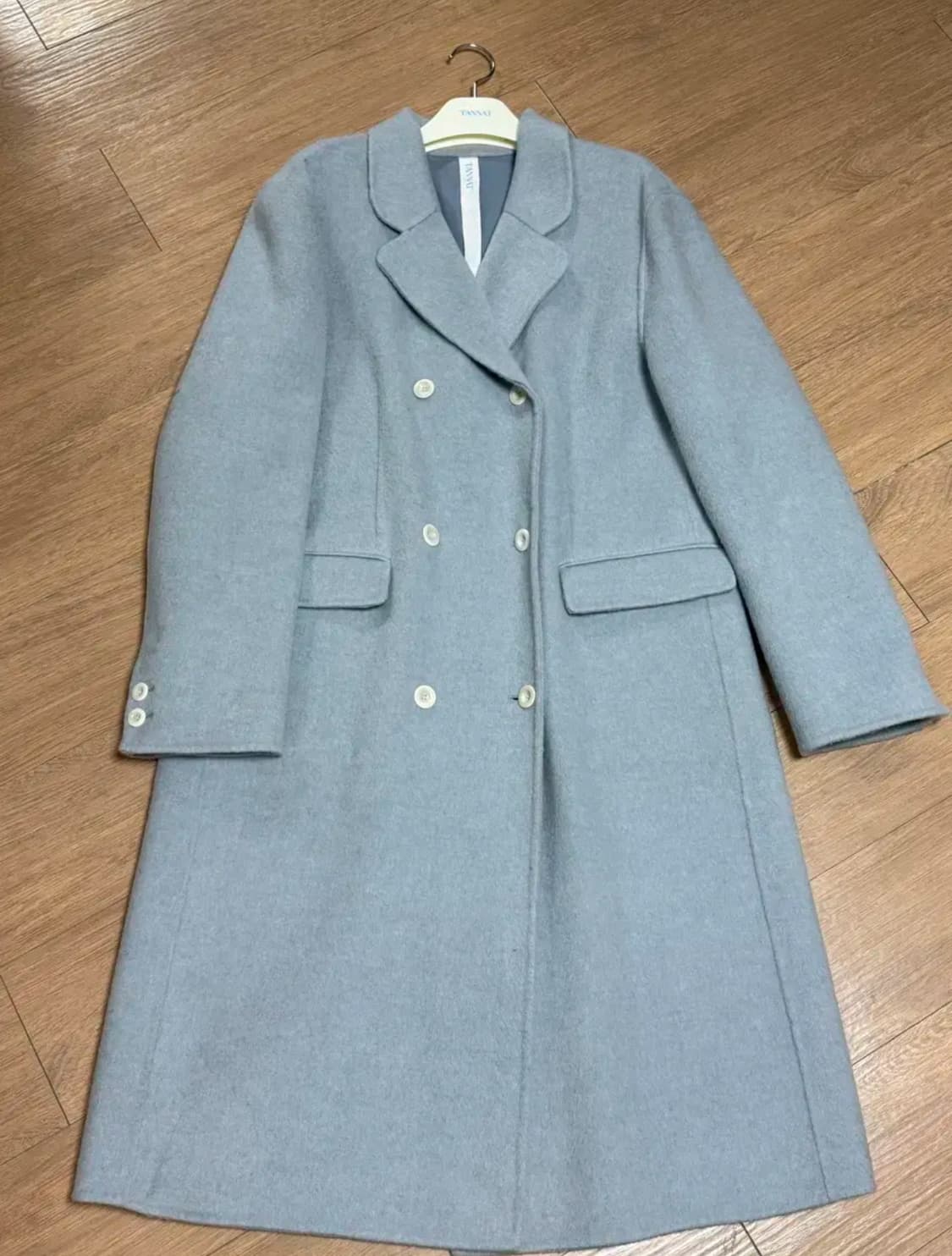 tannat 타낫 duvet long coat 듀벳 롱 코트 스카이블루 상품이미지3