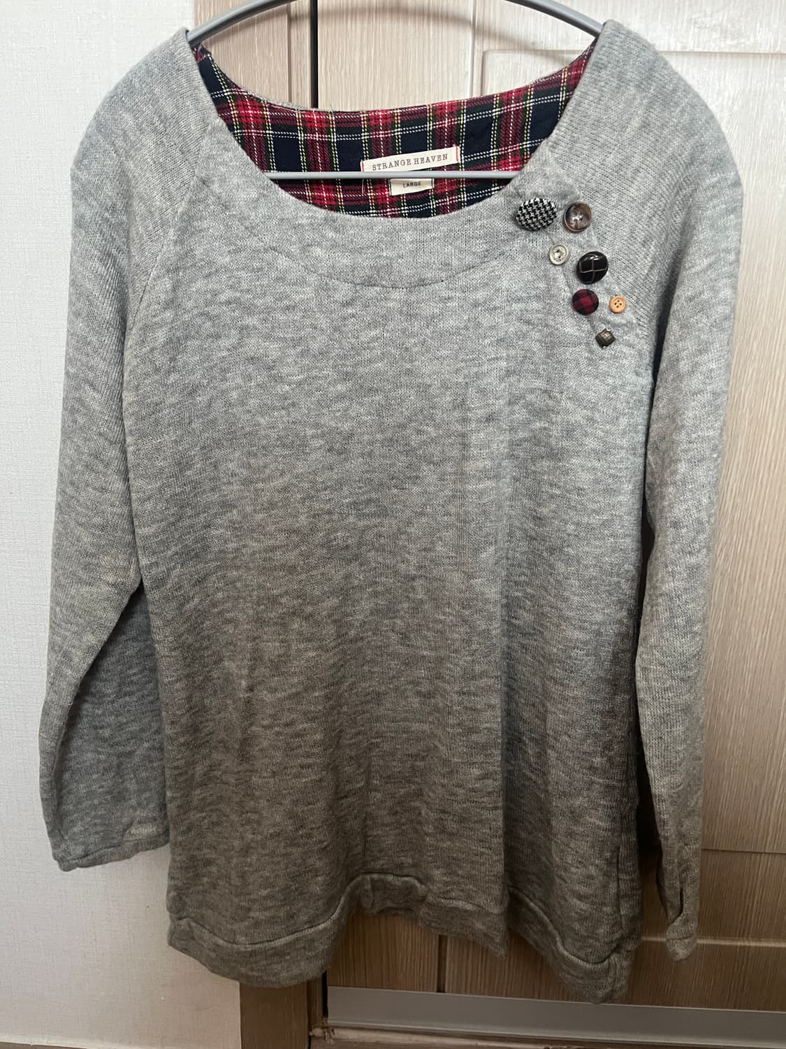 모리걸 빈티지 니트 모리룩 하구미 단추 니트 상품이미지1