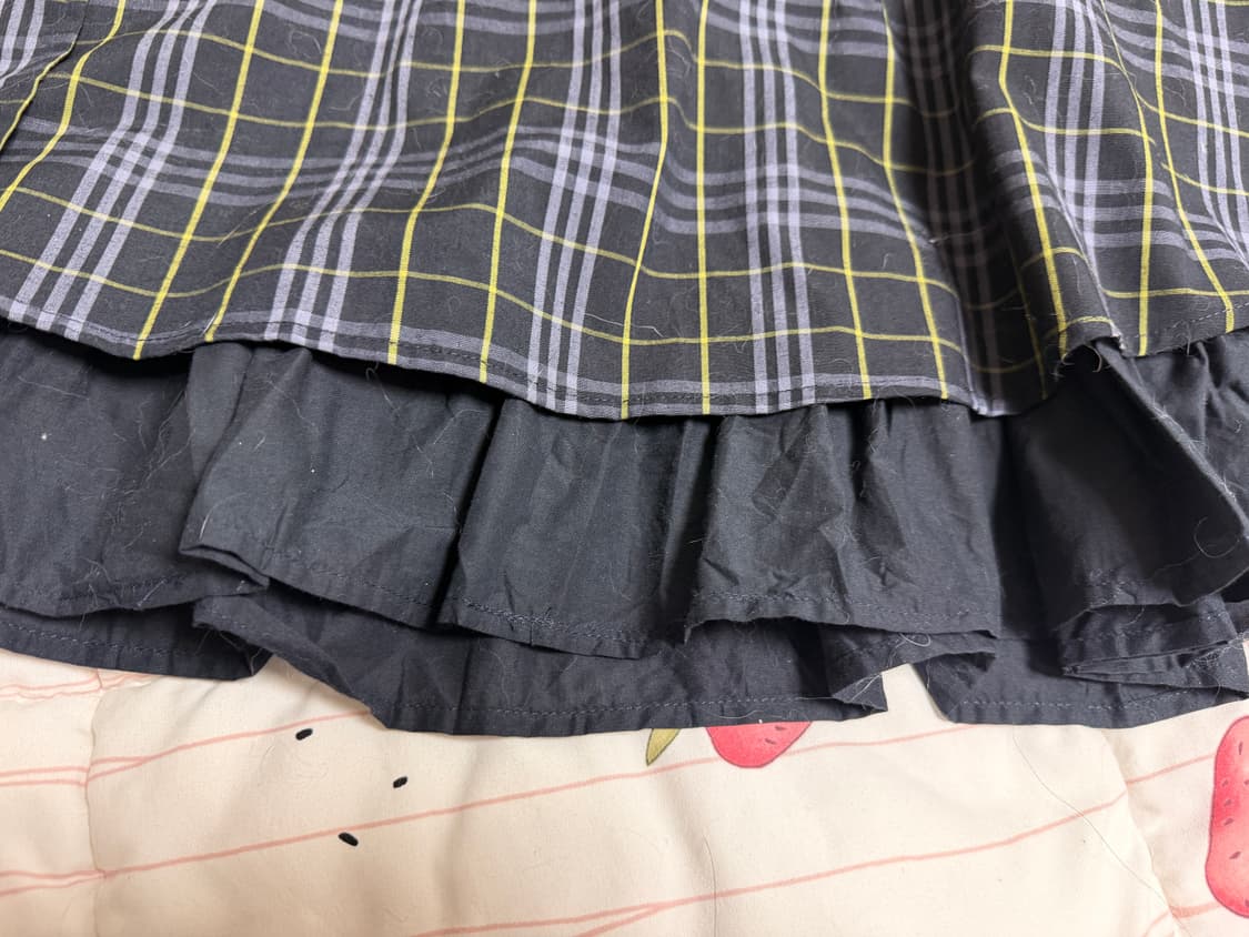 오헤시오 체크 프릴 미디 스커트 네이비 상품이미지10