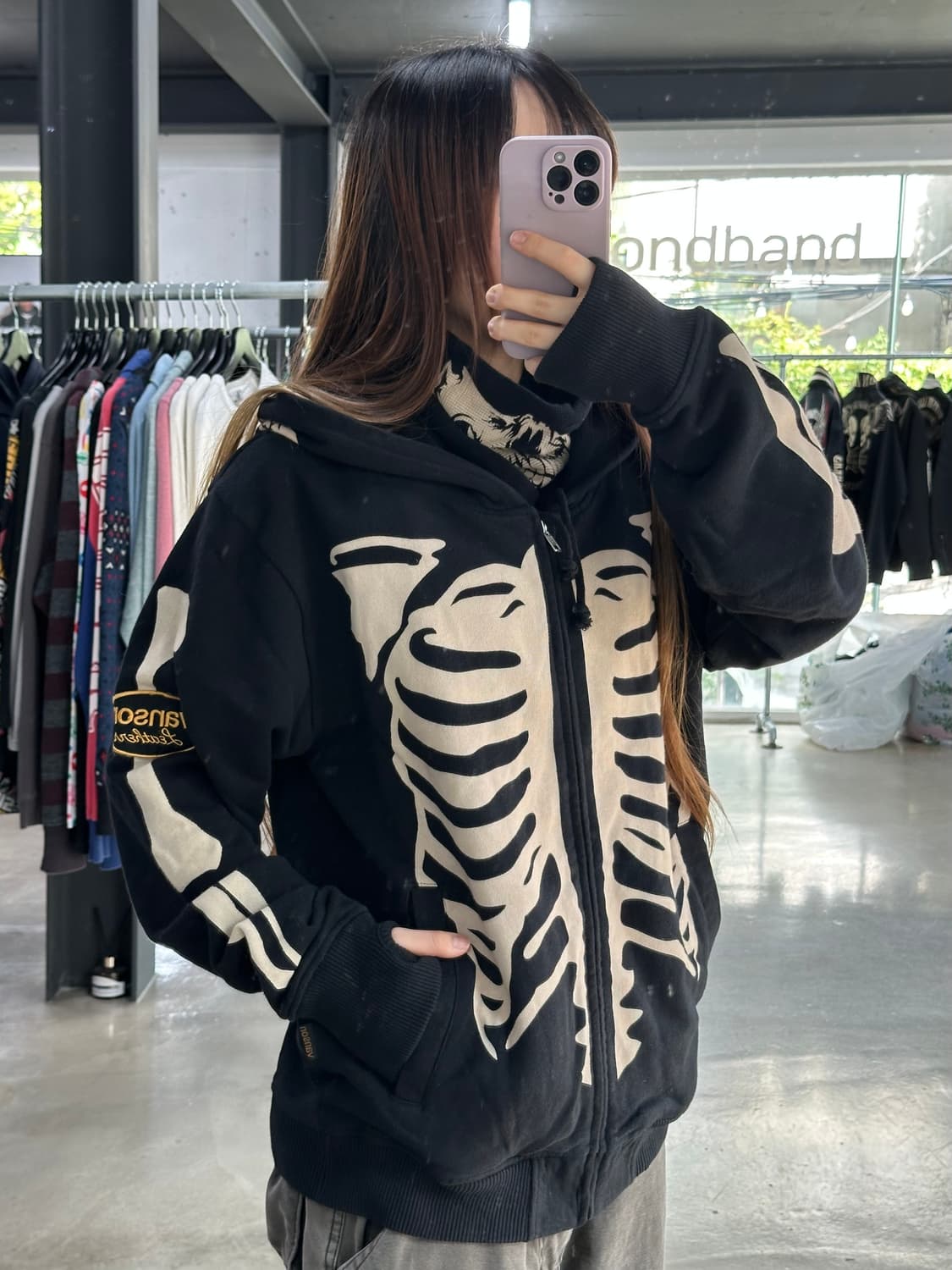 벤슨 스켈레톤 넥 핸드 워머 후드집업자켓 상품이미지3