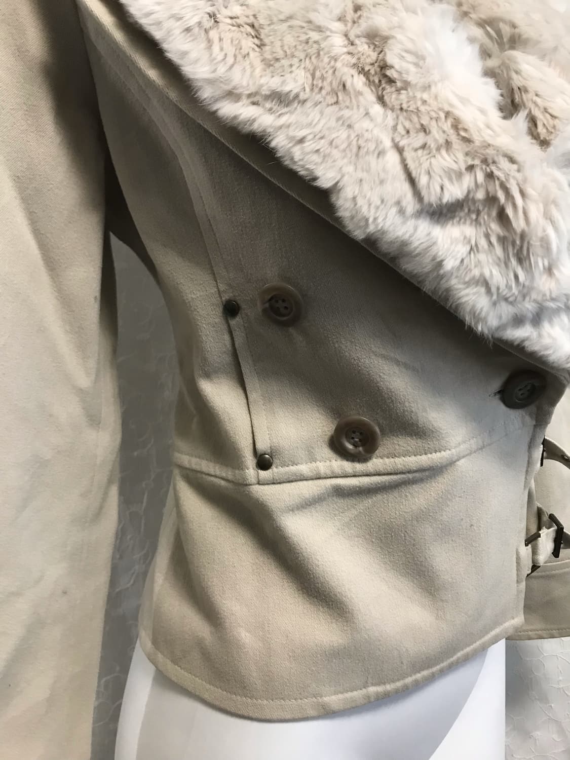 빈티지 y2k 페어리 래빗퍼 벨티드 코튼 퍼 자켓 상품이미지6