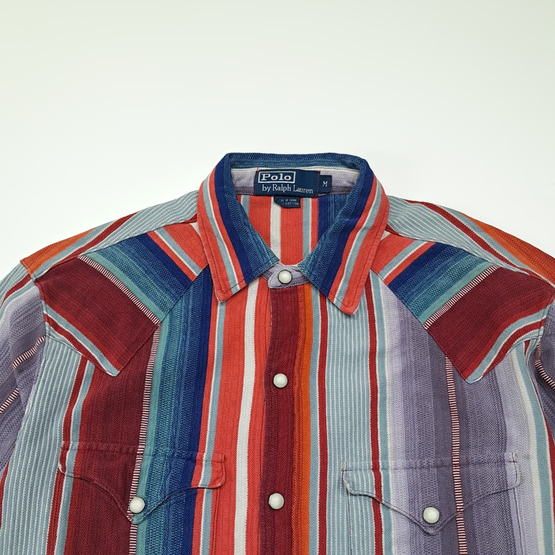 CL889 M 폴로 90s 슬럽 코튼 스트라이프 럭셔리 웨스턴 셔츠 남 상품이미지2