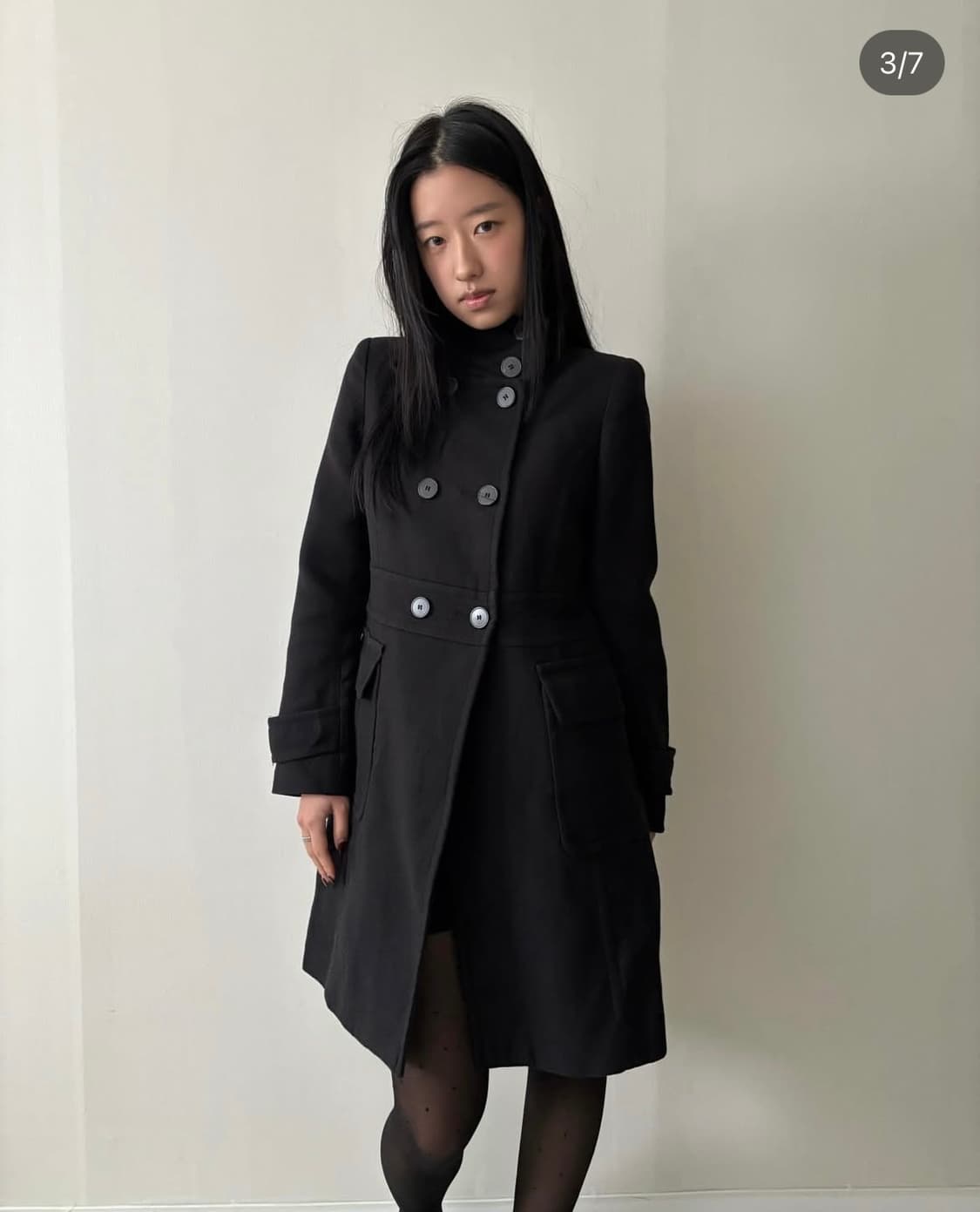 블랙 울 코트 상품이미지3