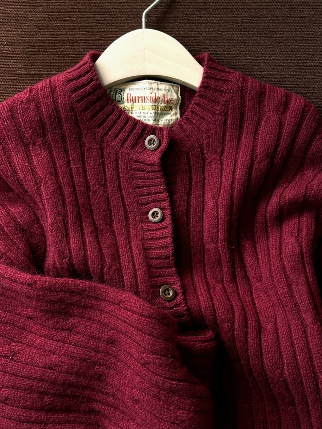 Middle gauge wool crewneck knit cardigan 상품이미지1