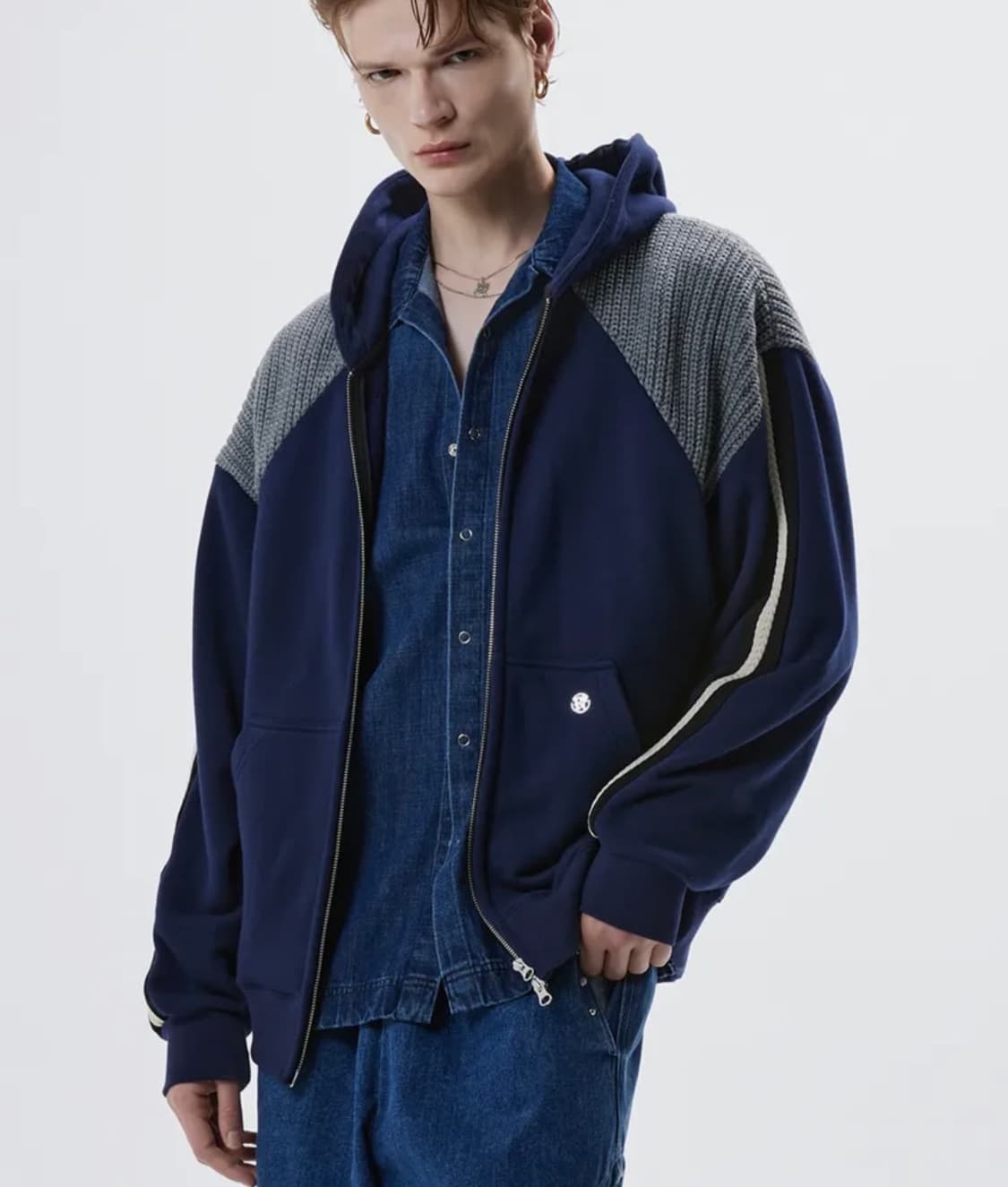 Rssc knit mixed 후드집업 상품이미지1