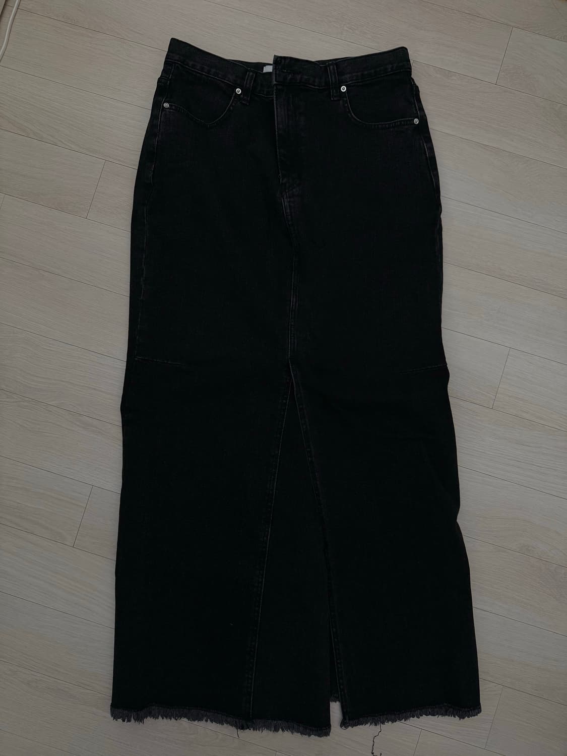 르(le) 블랙 데님 롱 스커트 L사이즈 상품이미지3