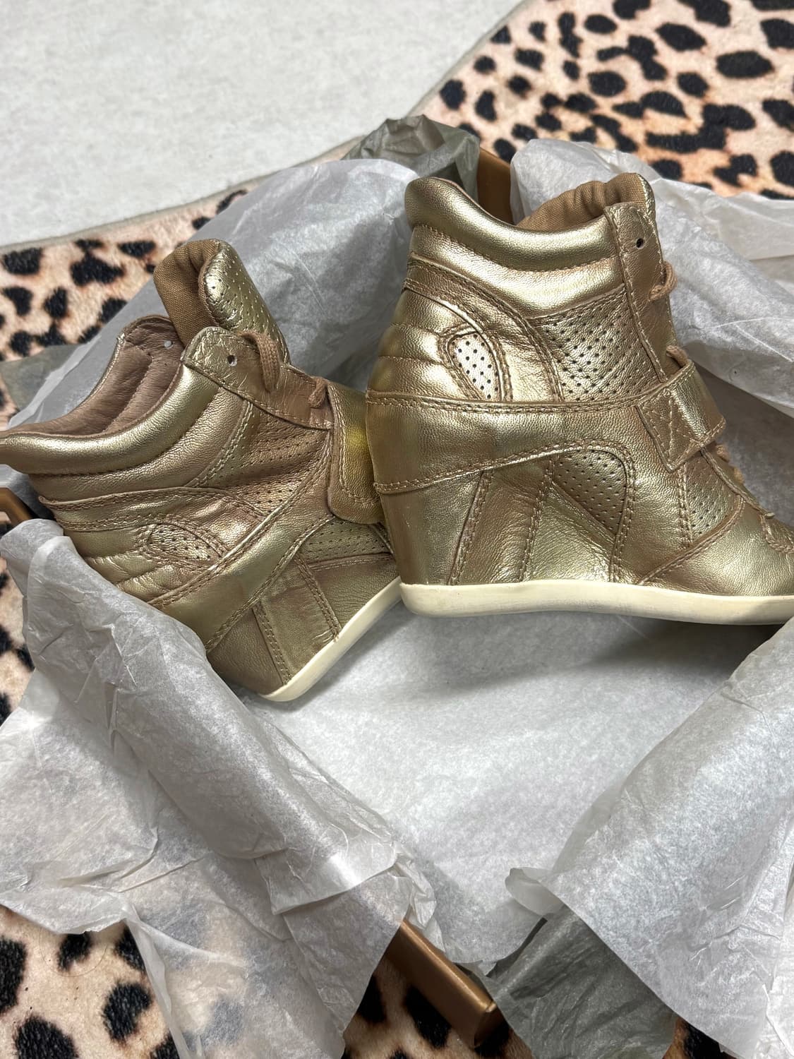 ASH 보위 웨지힐 하이탑스니커즈 메탈릭골드 상품이미지1