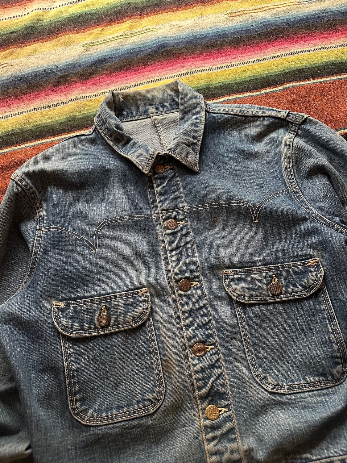 50s USA 빈티지 Made well 웨스턴 데님 자켓 상품이미지3