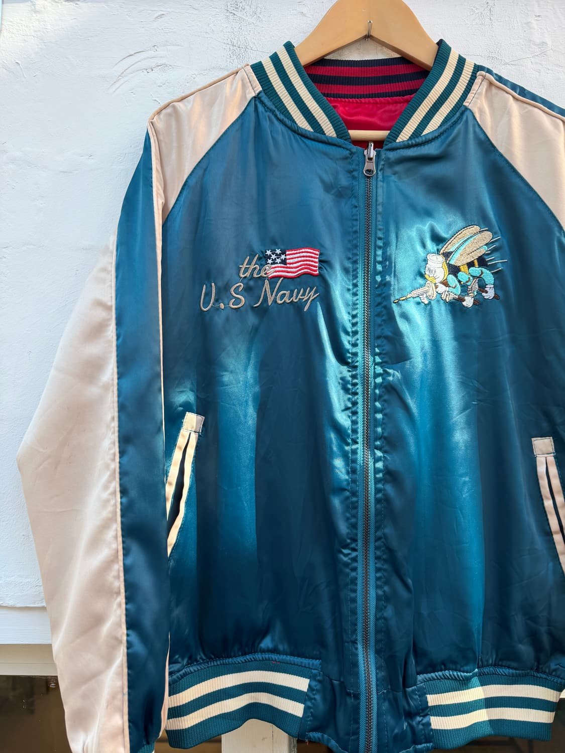 Japanese Vintage US navy 리버시블 스카잔 L 상품이미지2