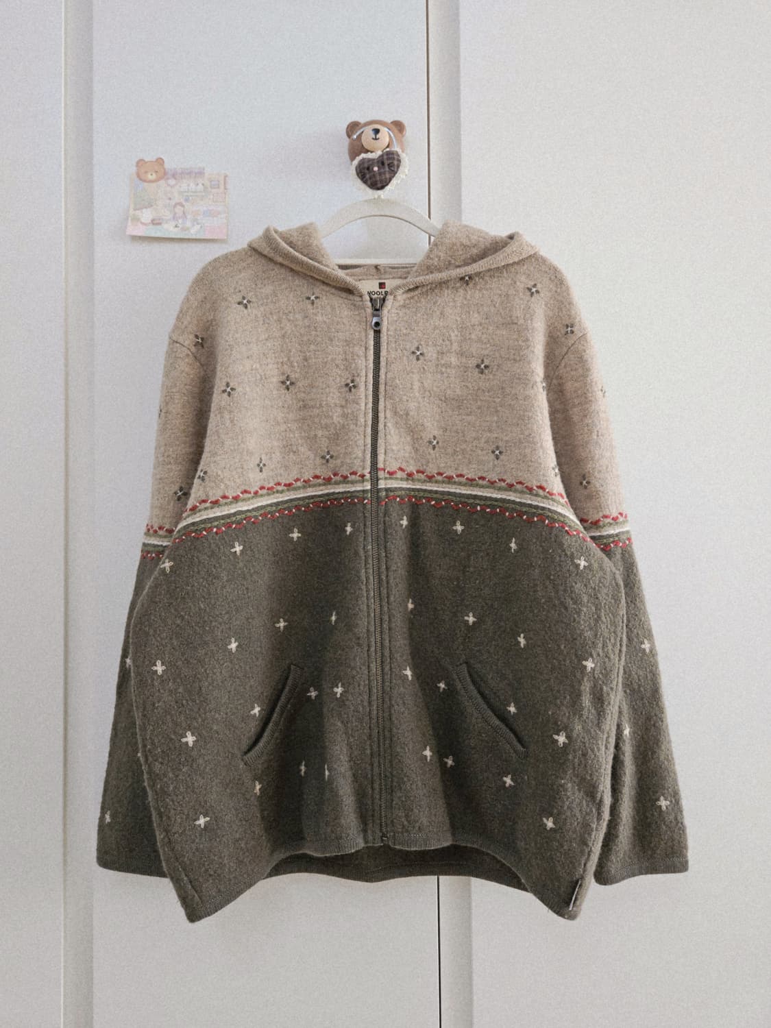 빈티지 울리치 압축울 후드 니트집업 상품이미지1