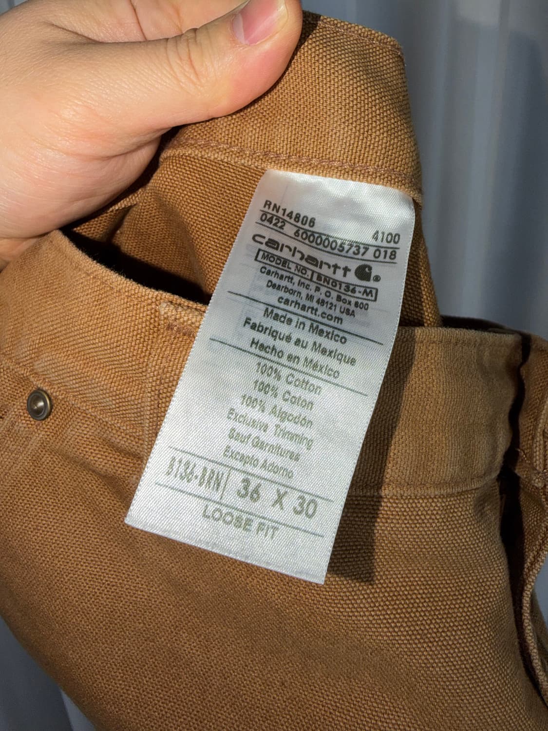 Carhartt]칼하트 B136 BRN (36x30) 상품이미지2