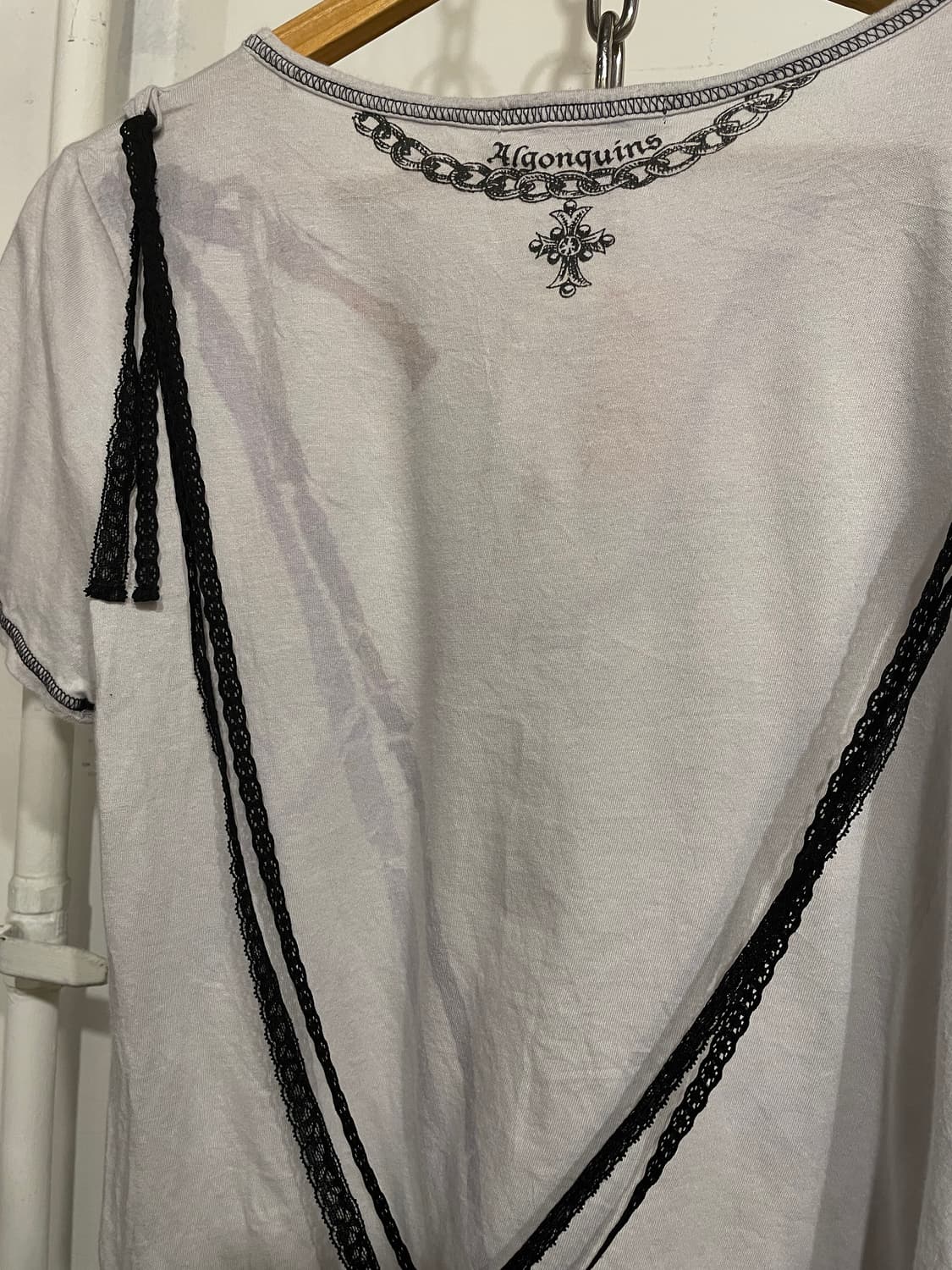 algonquins 알곤퀸즈 체인 프린팅 화이트 티셔츠 펑크 상품이미지7