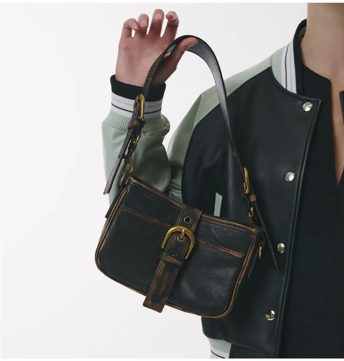 [새상품] 도프셉 Lambskin Vintage Hobo Bag 레더백 상품이미지6