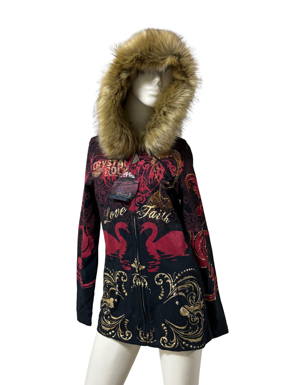 Christian Audigier 갸루맛 퍼 후드집업 미사용품 상품이미지7