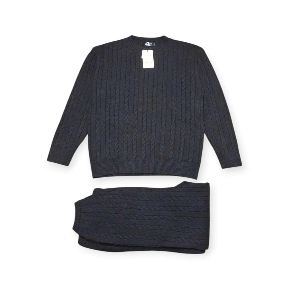 F)니트 트레이닝 세트 케이블 니트 상하의 세트 편한 코디 상품이미지1