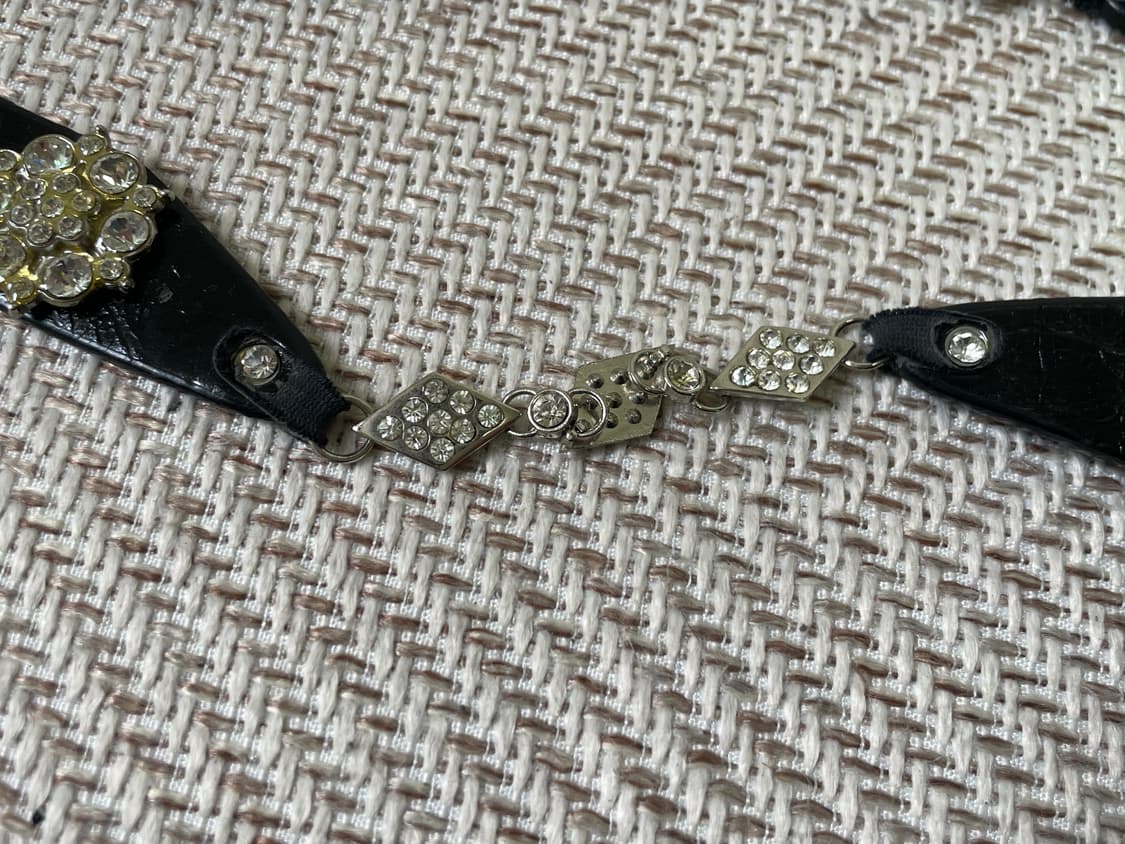 빈티지 더블 스터드 실버 큐빅 벨트  상품이미지6