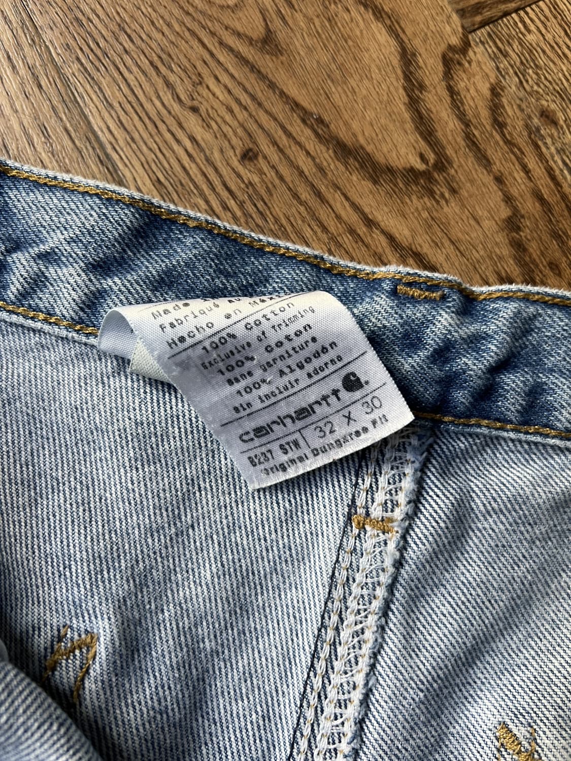 [32]칼하트 USA 더티워싱 싱글니 카펜터 워크 데님 팬츠 상품이미지4