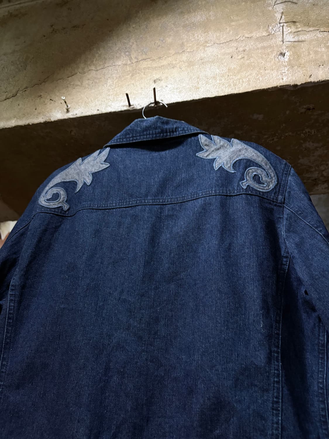 90s Versace 베르사체 패턴 포인트 데님 자켓 상품이미지5