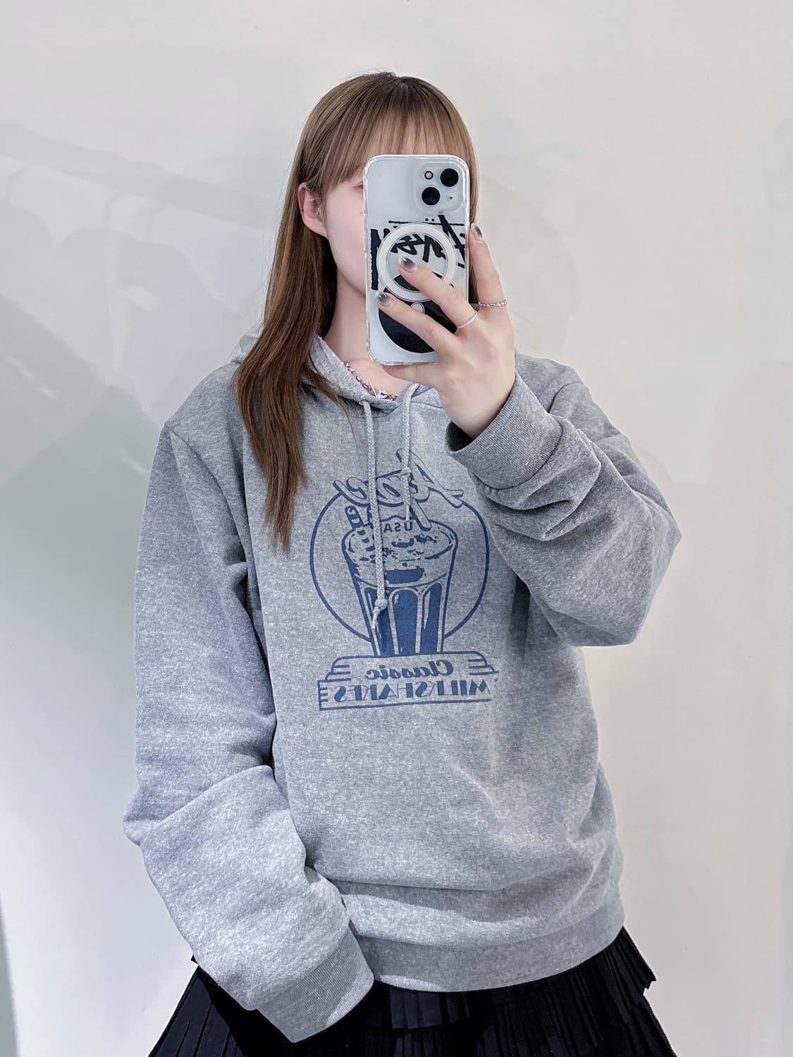 아페쎄 그레이 후드 상품이미지2