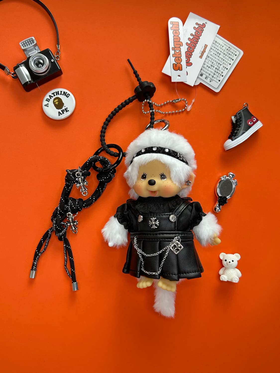 (12)정품몬치치🖤블랙레더원피스커스텀키링 상품이미지1