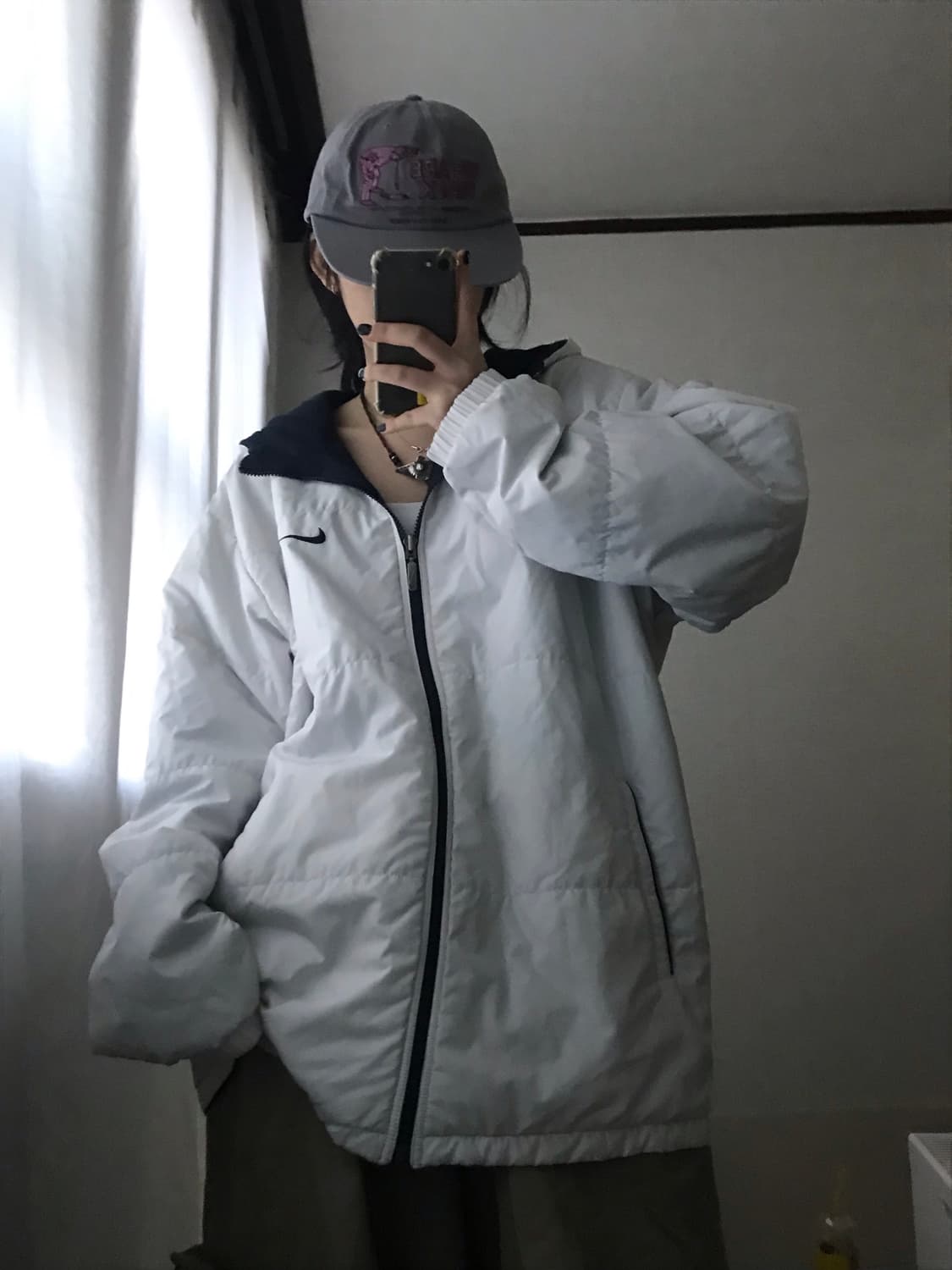 나이키 00s 네이비 화이트 리버시블 패딩 상품이미지1