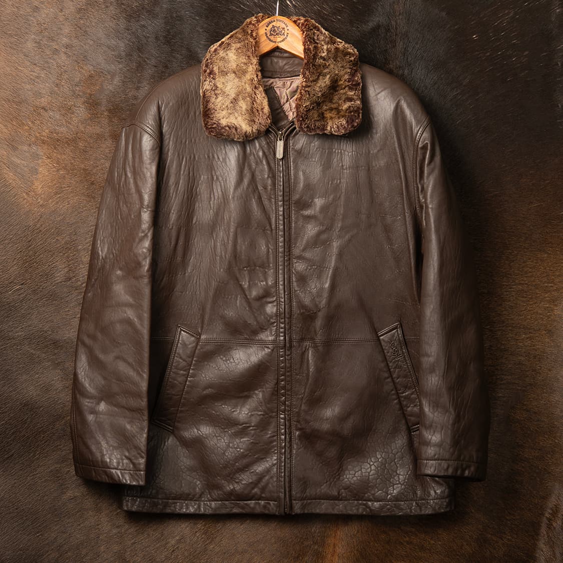 [107] 90s 입생로랑 쉽스킨 레더자켓 ESSES 상품이미지1